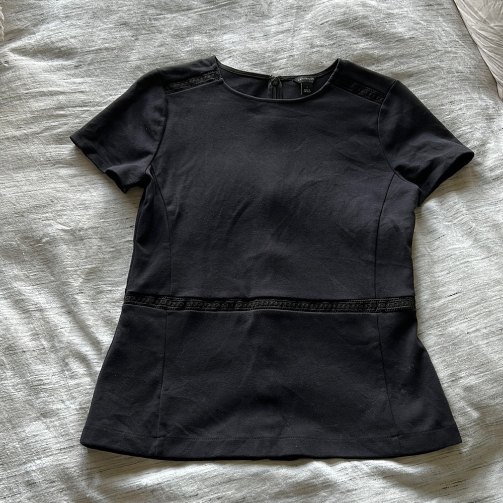 Ann Taylor black peplum style top